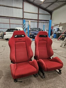 Red Recaro Sr3 Ek9 Jdm Type R Seats - Picture 1 of 12