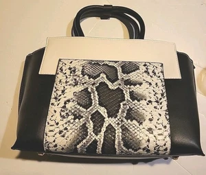 Manhattan Collection Nolita Snake Pattern Tote Bag Zip Close Handbag - Picture 1 of 7