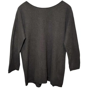 J Jill 100% Cashmere Tunic Sweater Size XL Black Soft Cozy Relax Pullover *flaw - Picture 1 of 10