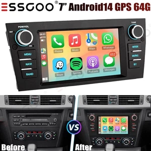 7" Car GPS Stereo 64GB For BMW 3 Series E90-E93 2005-2012 WiFi Carplay BT FM SWC - Picture 1 of 15
