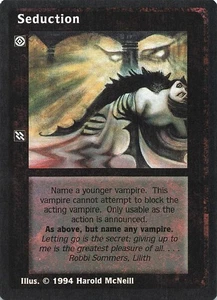 Seduction - Jyhad Deckmaster V:TES Trading Card 1994 - Picture 1 of 2