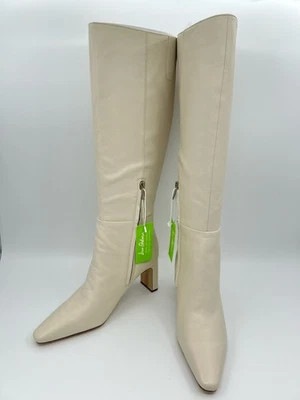 Botas clásicas altas de cuero Sylvia SAM EDELMAN NUEVAS CON ETIQUETAS NUEVAS SIN CAJA talla 10M marfil para mujer Foto 1 de 4