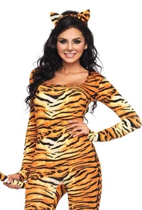 Leg Avenue Damen 2-teiliges ungezähmtes Tigerkostüm mit Strampler, Stirnband Größe XL 68 $ - Bild 1 von 6