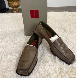Mocasines de cuero Cole Haan punta cuadrada cómodos sin cordones talla 9 - Imagen 1 de 8