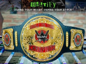 Universal Heavyweight World Tag Team Championship Replica Title Belt 2-4mm Brass - Picture 1 of 6