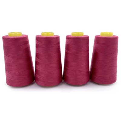 Tortoise 4 Cones 3000 Yds Polyester Thread Serger Overlock Quilting Fuchsia - Image 1 of 4