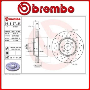 09.8137.2X#99 DISCO FRENO ANTERIORE SPORTIVO BREMBO XTRA RENAULT MEGANE II Estat - Foto 1 di 1