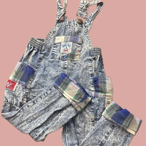 Vintage - Pilpel - Acid Wash Overalls - Base Ball Good Win - Fits Size 3-5 - Picture 1 of 8