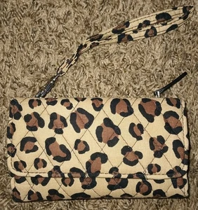 Neu ohne Etikett Vera Bradley Geldbörse Kalbsleder Leopard gesteppt - Bild 1 von 8