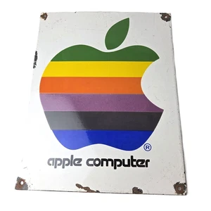 Letrero vintage de Apple Computers - Servicio de distribuidor autorizado letrero de gas porcelana - Imagen 1 de 14