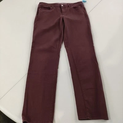 Women's Eddie Bauer Pants Size 8 Slightly Curvy Slim Straight(Burgundy) - Imagem 1 de 4