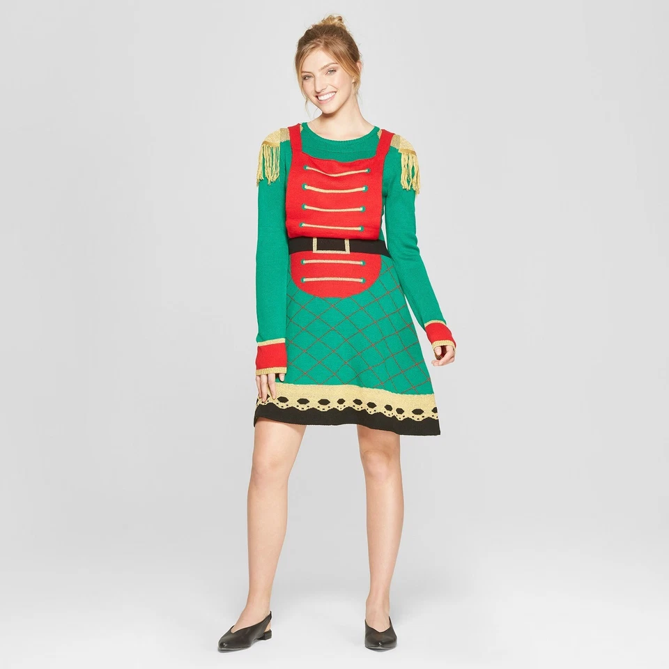 Toy Soldier Dress Nutcracker Ugly Christmas Sweater Party Medium M Tin