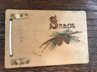 Álbum de libros instantáneos vintage de madera hecha a mano de 8" X 6" Foto 1 de 3