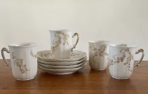Demitasse Espresso Cup Saucer Set Haviland Limoges NORMA France Excellent Floral - Picture 1 of 15