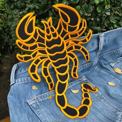 Scorpion Patrol Patch Drive Gold Color 11 Inch Large XL XXL Embroidered Iron On - Image 1 of 3