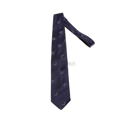 Corbata Italo Ferretti Nueva con Etiquetas Azul Oscuro/Claro con Lunares 100% Seda Hecha en Italia Foto 1 de 4