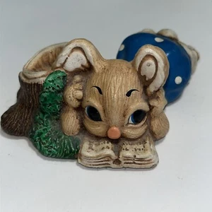 Moorcraft Vintage Woodlander Bunny Rabbits Stoneware Hand Painted Reading Book - Picture 1 of 6