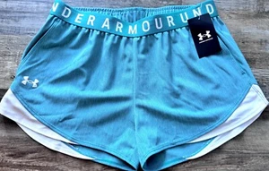Pantaloncini corti larghi Under Armour donna L verde acqua/bianco Play Up 3.0 nuovi con etichette larghi - Foto 1 di 2