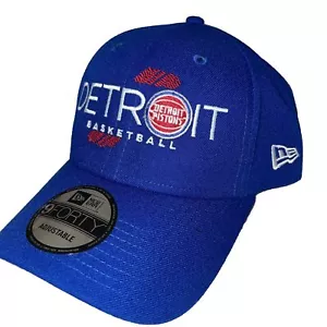 Cappello con logo Detroit Pistons New Era blu basket regolabile berretto da baseball OSFM - Foto 1 di 5