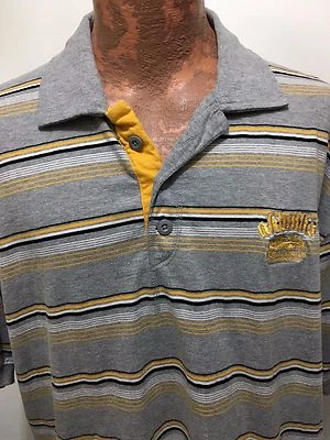 Camisa Polo Akademiks XL Gris Amarillo Rayas Manga Corta Foto 1 de 4
