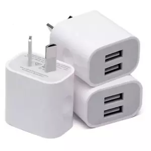 Dual USB Fast Wall Charger Power Adapter Plug AU For iphone Android 1M Cable - Picture 1 of 18