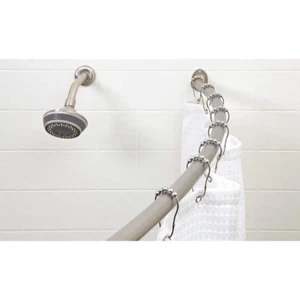 " Curved Wall Mounted Rod in Satin Nickel" - Picture 1 of 12