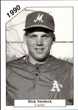 1990 Modesto A's Chong #29 Rick Strebeck Houston Texas TX Baseball Card