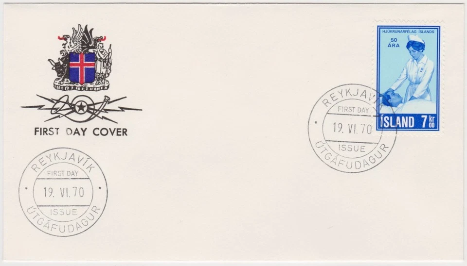Iceland FDC 1970, 50th Anniversary of Icelandic Nurses Association - Image 1 of 1