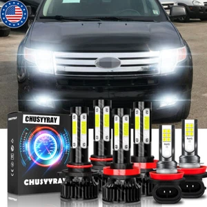 Para For Ford Edge 2007 2008 2009 2010 faro LED de haz alto/bajo +luz antiniebla - Foto 1 di 12