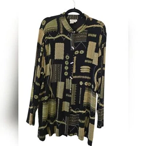 Coldwater Creek 2X Acetate Stretchy Artsy Slinky Blouse Tunic - Picture 1 of 11