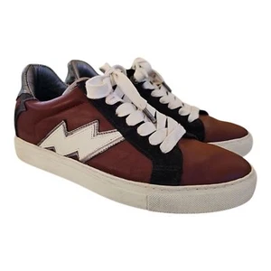 Zapatillas bajas Zadig & Voltaire ZV1747 Flash cuero borgoña talla EU 38 US 7 - Imagen 1 de 14