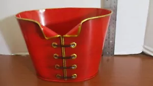 "CONTENEDOR DE REGALO CESTA DE METAL DE NAVIDAD ROJA~7,5"" x 6"" x 5,25"" - Imagen 1 de 5