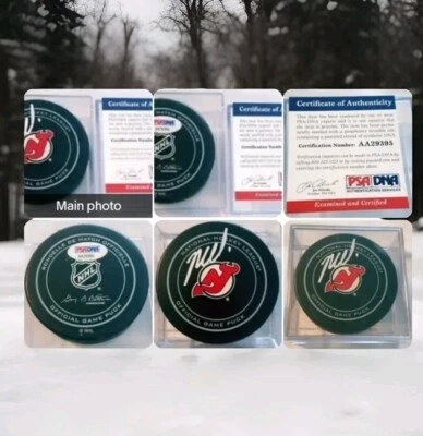 PSA/DNA COA MIKE CAMALLARI SIGNED NEW JERSEY DEVILS OFFICIAL GAME PUCK AA29395  - Image 1 of 4