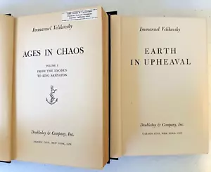 Immanuel Velikovsky Ages In Chaos 1952 Earth in Upheaval 1955 1st ed HC history - Picture 1 of 20
