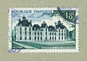 FRENCH POSTAGE - CHATEAUX DE LA LOIRE:CHEVERNY 1954 STAMP 18F POSTES FRANCE - Picture 1 of 1