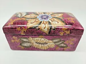 VTG. WBI CHINESE CERAMIC PORCELAIN RECTANGLE JEWELRY TRINKET BOX CONTAINER - Picture 1 of 8
