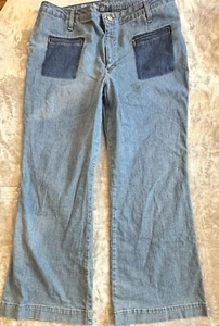 Wrangler x ModCloth Retro Flared Womens Jeans 20Wx33 60s Hippy Western Cowgirl - Picture 1 of 10