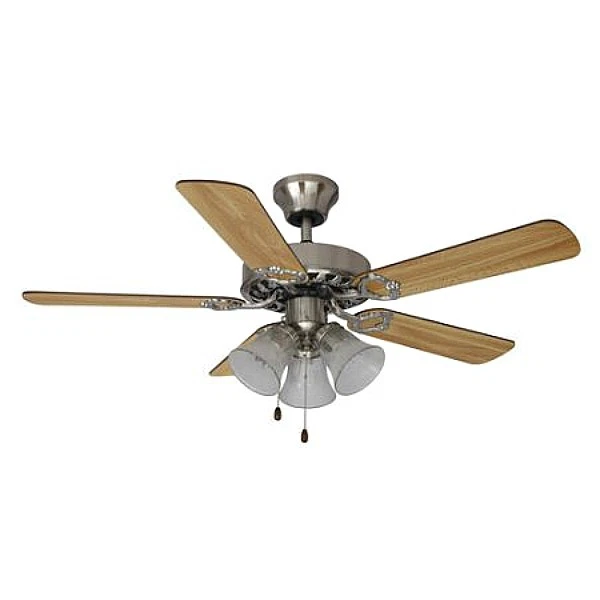 NEW Mainstays 42" Ceiling Fan with Light Kit, Satin Nickel 17777 - Image 1 of 1