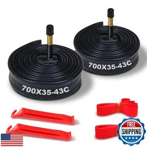 Bike Inner Tube 700X38C/35C/40C/43C with Rim Strip and Tire Lever - Schrader  - Picture 1 of 5