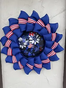 Patriotic Wreath For Front Door Summer Wreath Red White Blue Decor#1307 - Bild 1 von 7