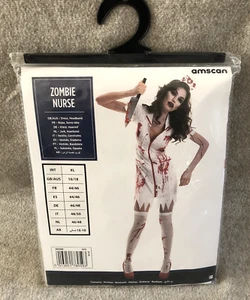 AMSCAN Womens Zombie Nurse Fancy Dress Costume Size 16-18 UK (Dress & Headband) - Picture 1 of 9