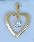 Estate Jewelry Solid 22k Gold Heart Shape Natural Diamond Vvs1/f Pendant