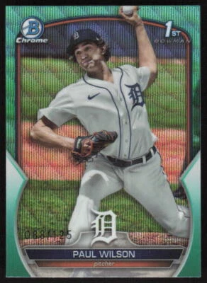 2023 Bowman Draft Chrome 1st Aqua Wave Paul Wilson /125 Detroit Tigers - Image 1 of 2