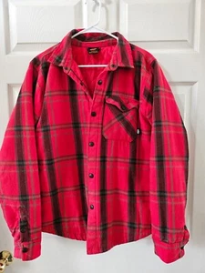 Nike SB 6.0 Teen Size XL18/20 Skater board Flannel Long Sleeve Red Black Plaid - Picture 1 of 9