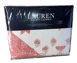 NWT LAUREN Ralph Lauren King Sized Duvet Cover Isla Menorca Scroll Red - Picture 1 of 5