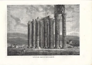 Stampa antica ATENE TEMPIO DI GIOVE OLIMPICO Greece 1879 Antique print - Imagen 1 de 1