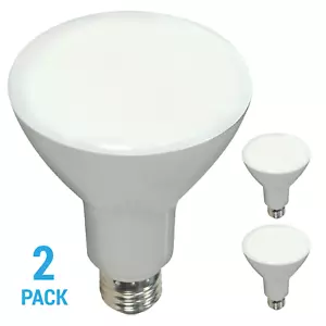 2 Pack Satco S9698 LED 8W 120V BR30 Medium E26 Frosted Dimmable 2700K Warm White - Picture 1 of 6