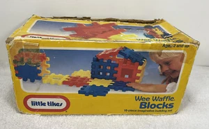 Vtg Little Tikes Wee Waffle Blocks Basic Set 18 Pieces Complete 1990 USA In Box - Picture 1 of 3