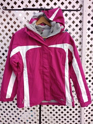 Sz L Pink Ladies Trespass TP75 Waterproof Performance Winter Jacket With Fleece  - Image 1 of 4