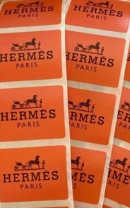 Lot of 10 Authentic Hermes Stickers Gift Wrap LOGO boutique / SOLD BY THE Sheet - Picture 1 of 2
